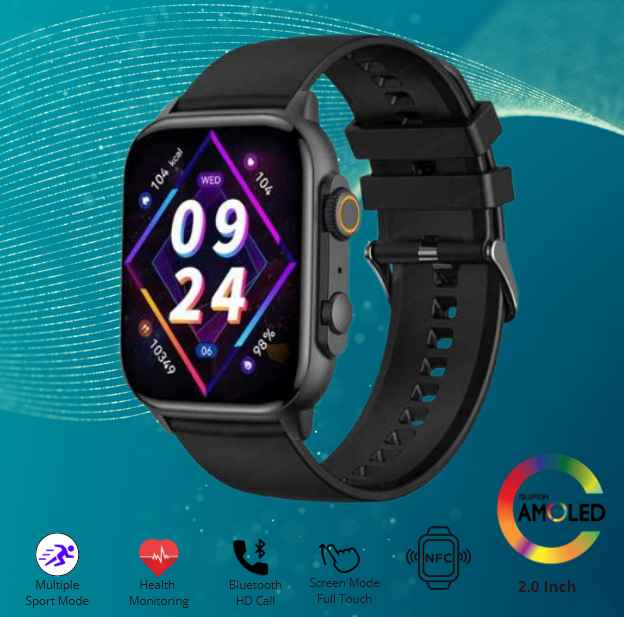 Smartwatch multifuncional com chamadas Bluetooth, monitor de ritmo cardíaco e IP67.